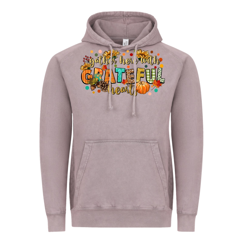 Gather Here With Grateful Hearts Vintage Hoodie by CowGirlArtShop | Teevron