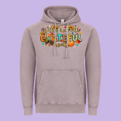 Gather Here With Grateful Hearts Vintage Hoodie Designed By Cowgirlartshop