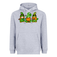 Heather Grey st patricks day gnomes with western hearts and shamrocks Heavyweight Hoodie - Artiststas