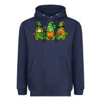 Navy st patricks day gnomes with western hearts and shamrocks Heavyweight Hoodie - Artiststas