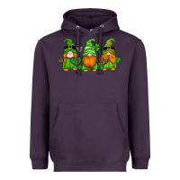 Plum st patricks day gnomes with western hearts and shamrocks Heavyweight Hoodie - Artiststas