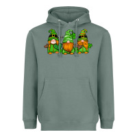 Sage st patricks day gnomes with western hearts and shamrocks Heavyweight Hoodie - Artiststas