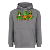 St Patricks Day Gnomes With Western Hearts And Shamrocks Heavyweight Hoodie | Teevron