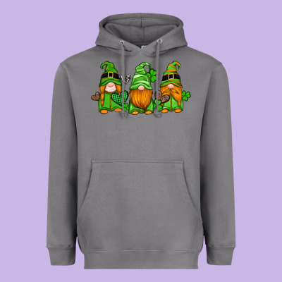St Patricks Day Gnomes With Western Hearts And Shamrocks Heavyweight Hoodie Designed By Artiststas