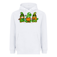 White st patricks day gnomes with western hearts and shamrocks Heavyweight Hoodie - Artiststas
