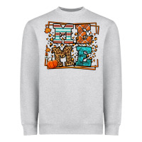 Heather Grey Fall Autumn Leopard Meme Heavyweight Sweatshirt - LillyAllenDesigns