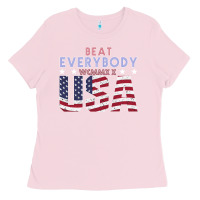 Bubblegum Pink Usa Beat Everybody Ladies Tee - Bettercallsaul