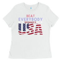 White Usa Beat Everybody Ladies Tee - Bettercallsaul