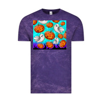 Cloud Purple halloween pumpkins with ghosts Vintage Tee - TumblerDesignByShophia