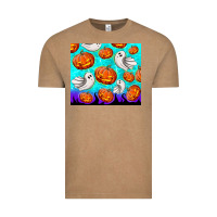 Vintage Coffee halloween pumpkins with ghosts Vintage Tee - TumblerDesignByShophia