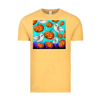 Vintage Mustard halloween pumpkins with ghosts Vintage Tee - TumblerDesignByShophia