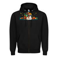 Black Halloween Guinea Pig Zipper Hoodie - LillyAllenDesigns