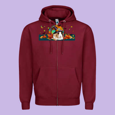 Halloween Guinea Pig Zipper Hoodie Designed By Lillyallendesigns