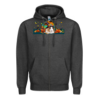 Charcoal Heather Halloween Guinea Pig Zipper Hoodie - LillyAllenDesigns