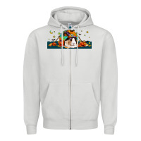Dove Grey Halloween Guinea Pig Zipper Hoodie - LillyAllenDesigns