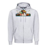 Heather Grey Halloween Guinea Pig Zipper Hoodie - LillyAllenDesigns