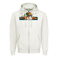 Oatmeal Heather Halloween Guinea Pig Zipper Hoodie - LillyAllenDesigns