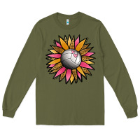 Army Green Volleyball Sunflower Long Sleeve Tee - Jasminsmagicworld