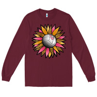 Burgundy Volleyball Sunflower Long Sleeve Tee - Jasminsmagicworld