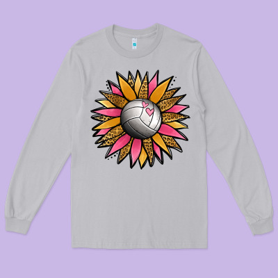 Volleyball Sunflower Long Sleeve Tee Designed By Jasminsmagicworld
