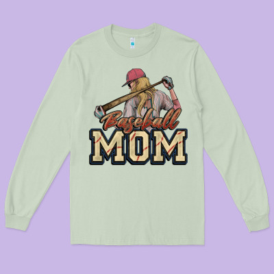 Baseball Mom Long Sleeve Tee Designed By Howdyjamesfarm