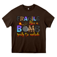 Chocolate Brown fragile like a bomb ready to explode Heavy Core Tee - Artiststas
