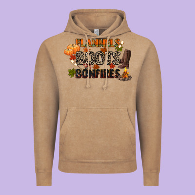 Flannels Boots And Bonfires Vintage Hoodie Designed By Cowgirlartshop