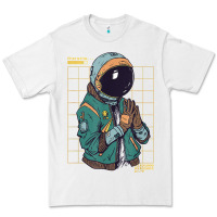 White astronaut space travel retro aesthetic streetwear t shirt Premium Tee - minhPixels