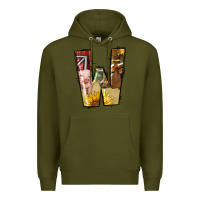Army Green farm life alphabet lowercase letters w Premium Hoodie - BundleAndBundleShop