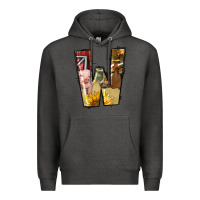 Charcoal Heather farm life alphabet lowercase letters w Premium Hoodie - BundleAndBundleShop