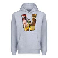 Heather Grey farm life alphabet lowercase letters w Premium Hoodie - BundleAndBundleShop