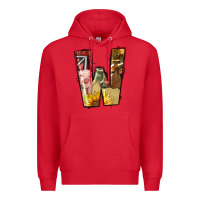Red farm life alphabet lowercase letters w Premium Hoodie - BundleAndBundleShop
