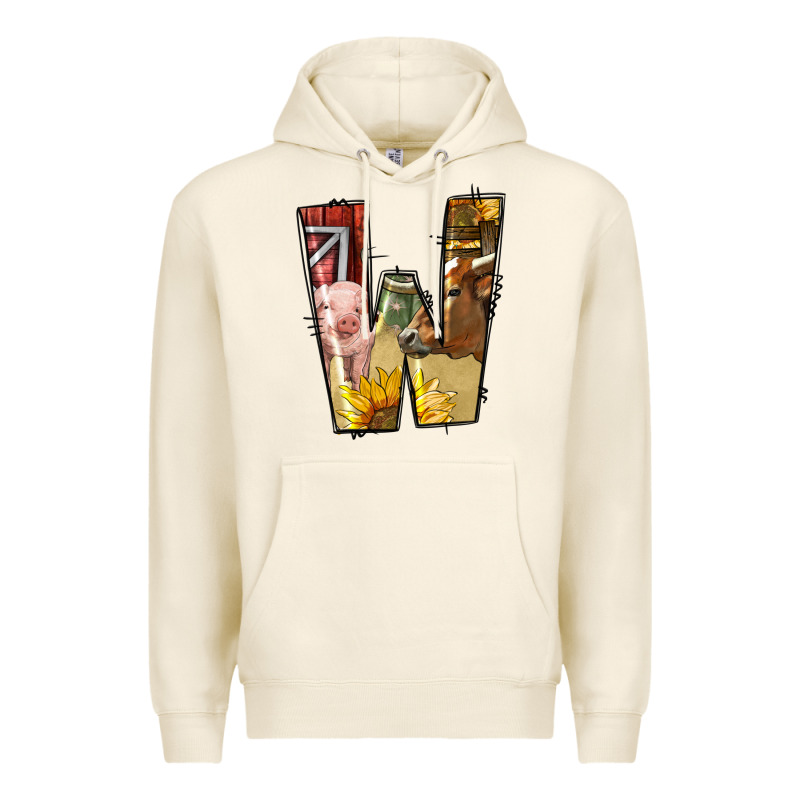 Farm Life Alphabet Lowercase Letters W Premium Hoodie by BundleAndBundleShop | Teevron