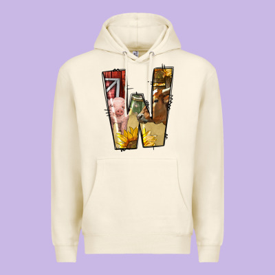 Farm Life Alphabet Lowercase Letters W Premium Hoodie Designed By Bundleandbundleshop