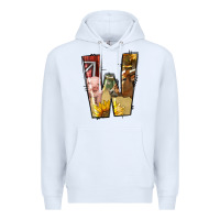 White farm life alphabet lowercase letters w Premium Hoodie - BundleAndBundleShop