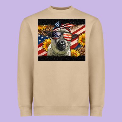 Western 4th Of July Sheep Heavyweight Sweatshirt Designed By Lillyallendesigns