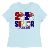 Baby Blue Quarantined Senior 2020 American Football Ladies Tee - Bettercallsaul