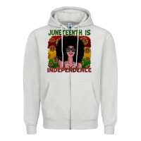 Dove Grey juneteenth is independence Zipper Hoodie - SublimationCraftShop