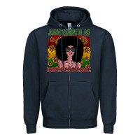 Navy juneteenth is independence Zipper Hoodie - SublimationCraftShop