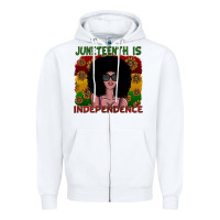 White juneteenth is independence Zipper Hoodie - SublimationCraftShop