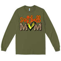 Army Green Softball mom Long Sleeve Tee - HowdyJamesFarm
