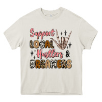 Cream support local hustlers and dreamers Heavy Core Tee - Artiststas