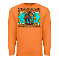 Carrot cowboy boots and sunflowers turquoise leopard background Premium Sweatshirt - Artiststas