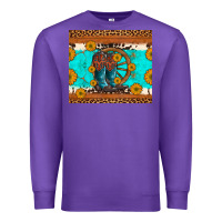 Purple cowboy boots and sunflowers turquoise leopard background Premium Sweatshirt - Artiststas
