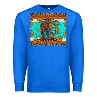 True Royal cowboy boots and sunflowers turquoise leopard background Premium Sweatshirt - Artiststas