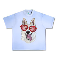 Grape Ice White shepherd with love glasses Urban Heavy Tee - RanaPortraitStore