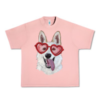 Salmon White shepherd with love glasses Urban Heavy Tee - RanaPortraitStore