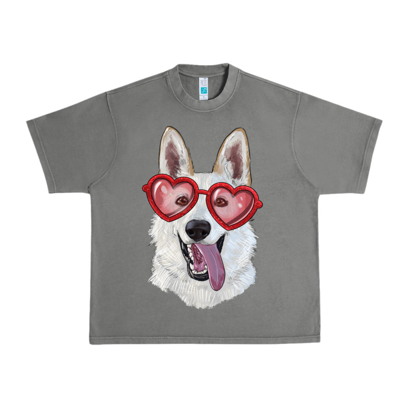 White Shepherd With Love Glasses Urban Heavy Tee by RanaPortraitStore | Teevron