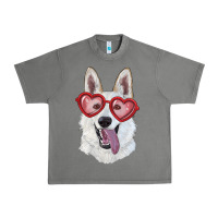 Tornado White shepherd with love glasses Urban Heavy Tee - RanaPortraitStore