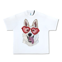 White White shepherd with love glasses Urban Heavy Tee - RanaPortraitStore